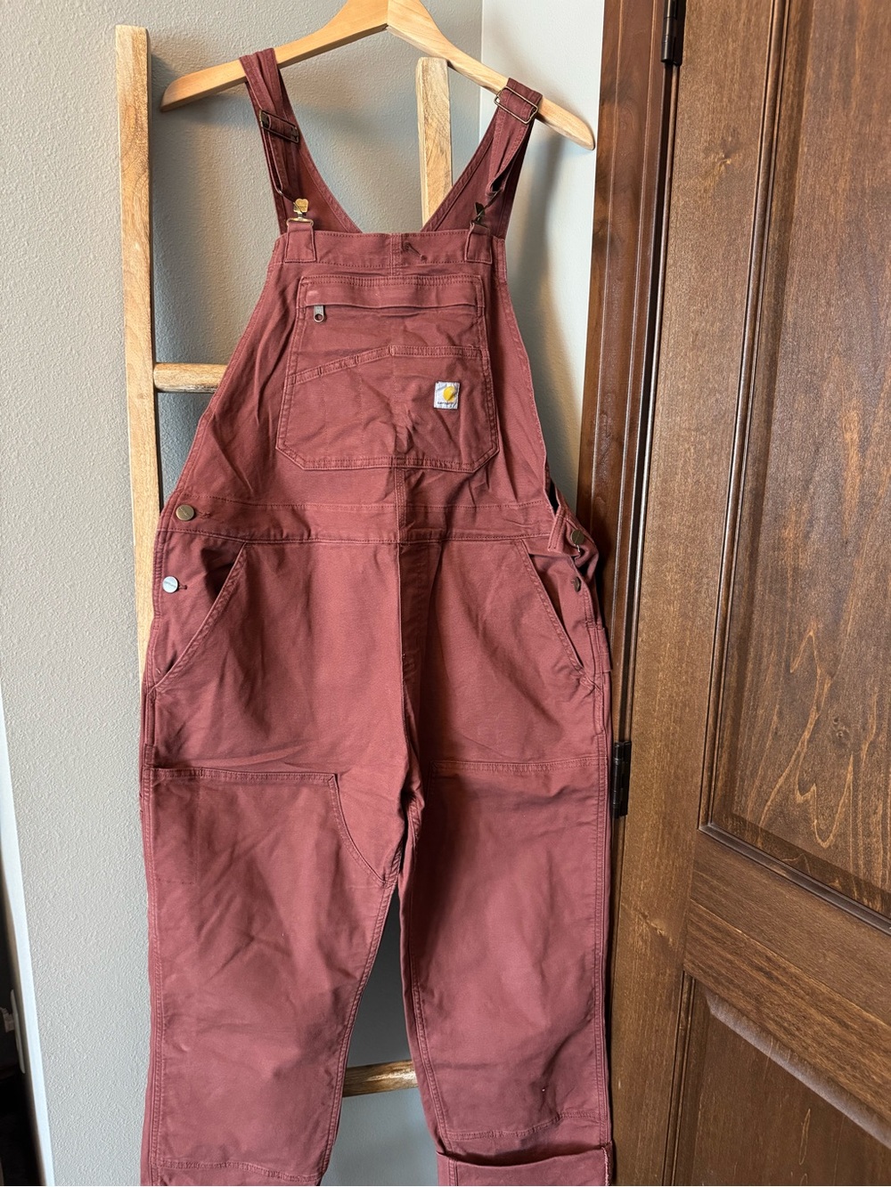 Carhartt Women's Rust Red Canvas Overalls